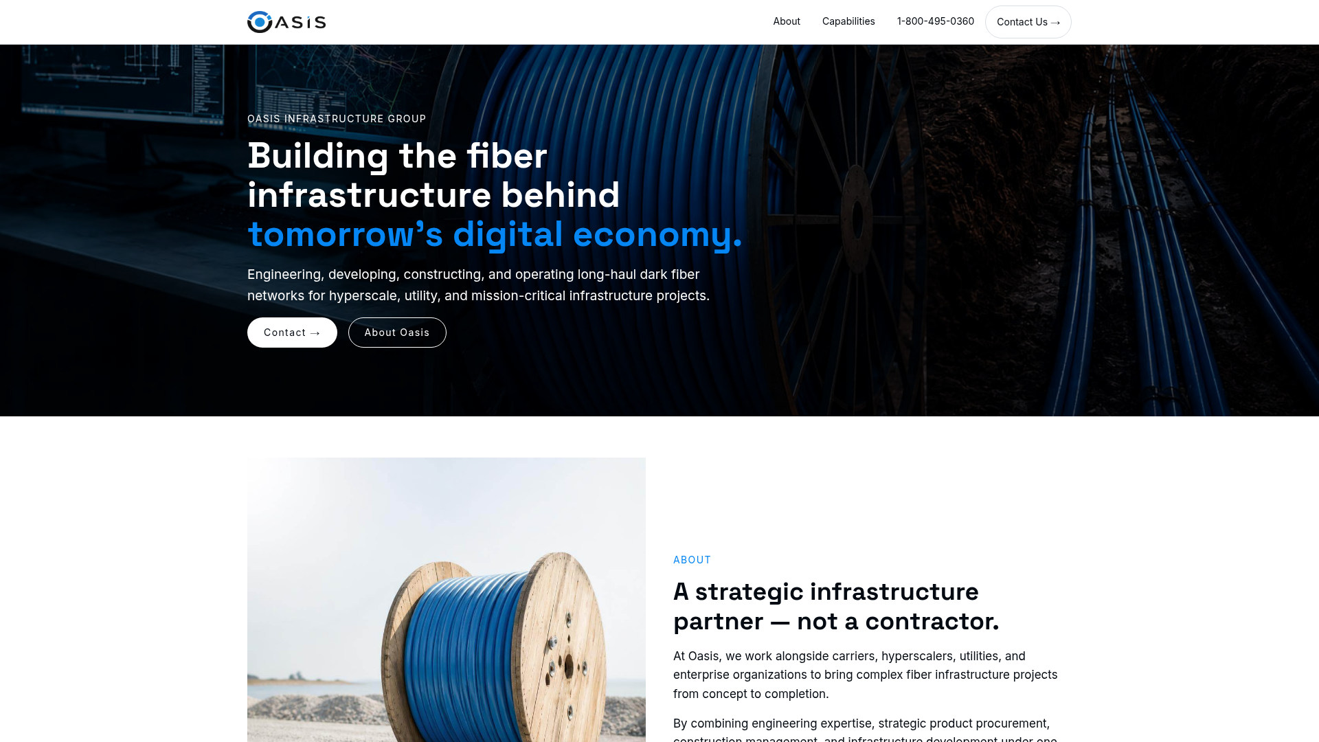 Oasis Group website homepage